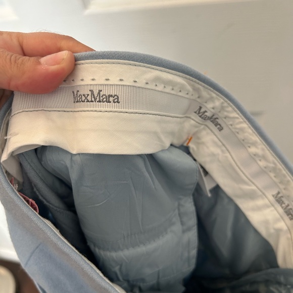 MAX MARA Mimma Wide Leg Pants in Light Blue - Picture 6 of 6